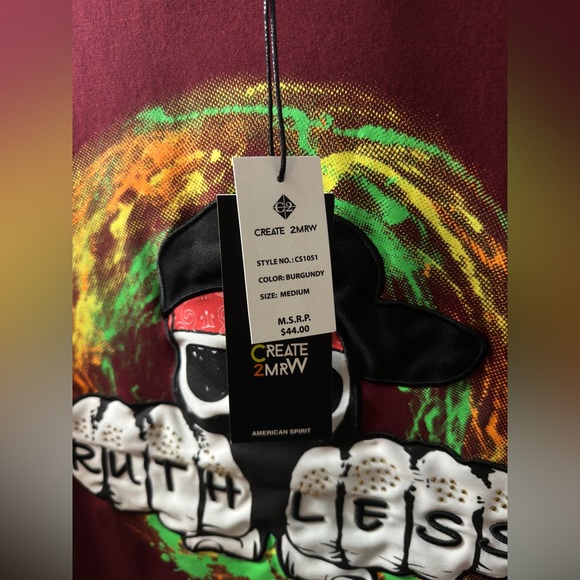 Create 2MRW Print & Embroidery Graphic T Shirt, Size Medium. Brand new. - Picture 3 of 4